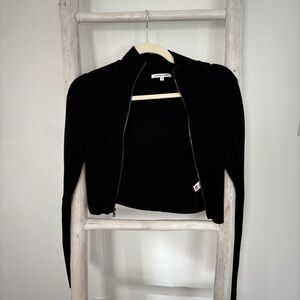 Cotton Citizen Dark Ribbed Zip-Up Jacket